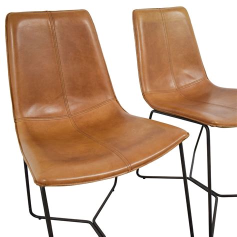 West Elm Leather Dining Chairs
